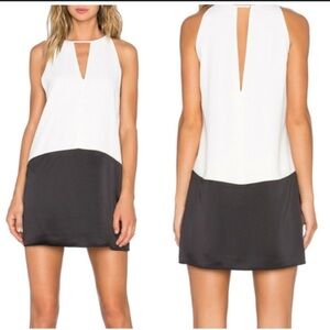 Parker Women's Black and White color block dress sz large